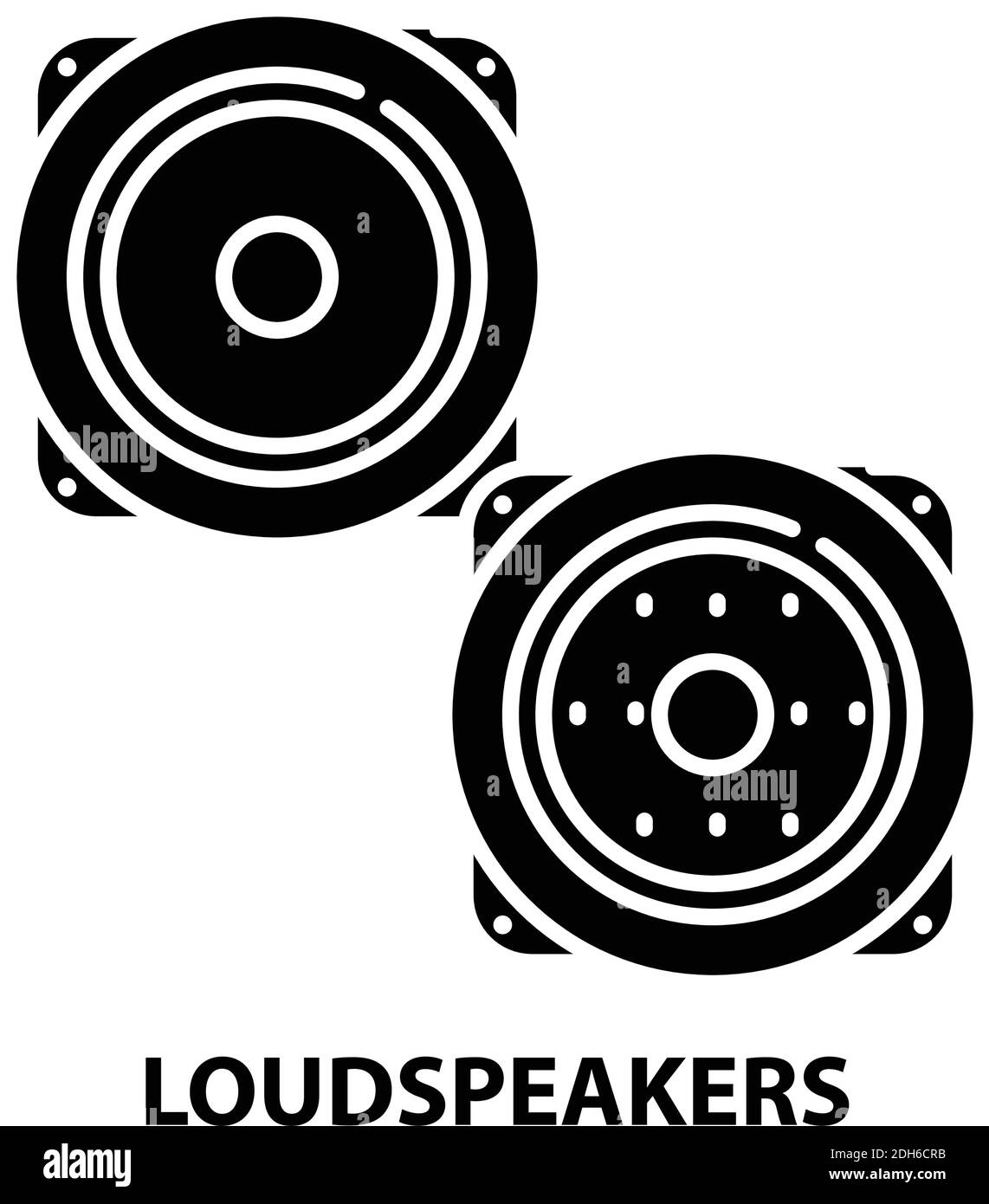 icône haut-parleurs, signe vectoriel noir avec traits modifiables, illustration concept Illustration de Vecteur