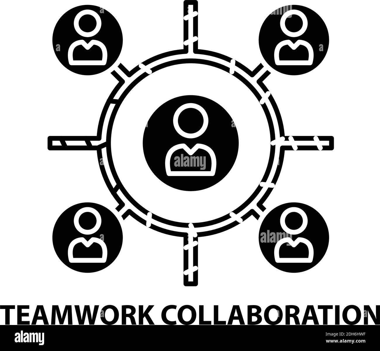 icône de collaboration de travail d'équipe, signe vectoriel noir avec traits modifiables, illustration de concept Illustration de Vecteur