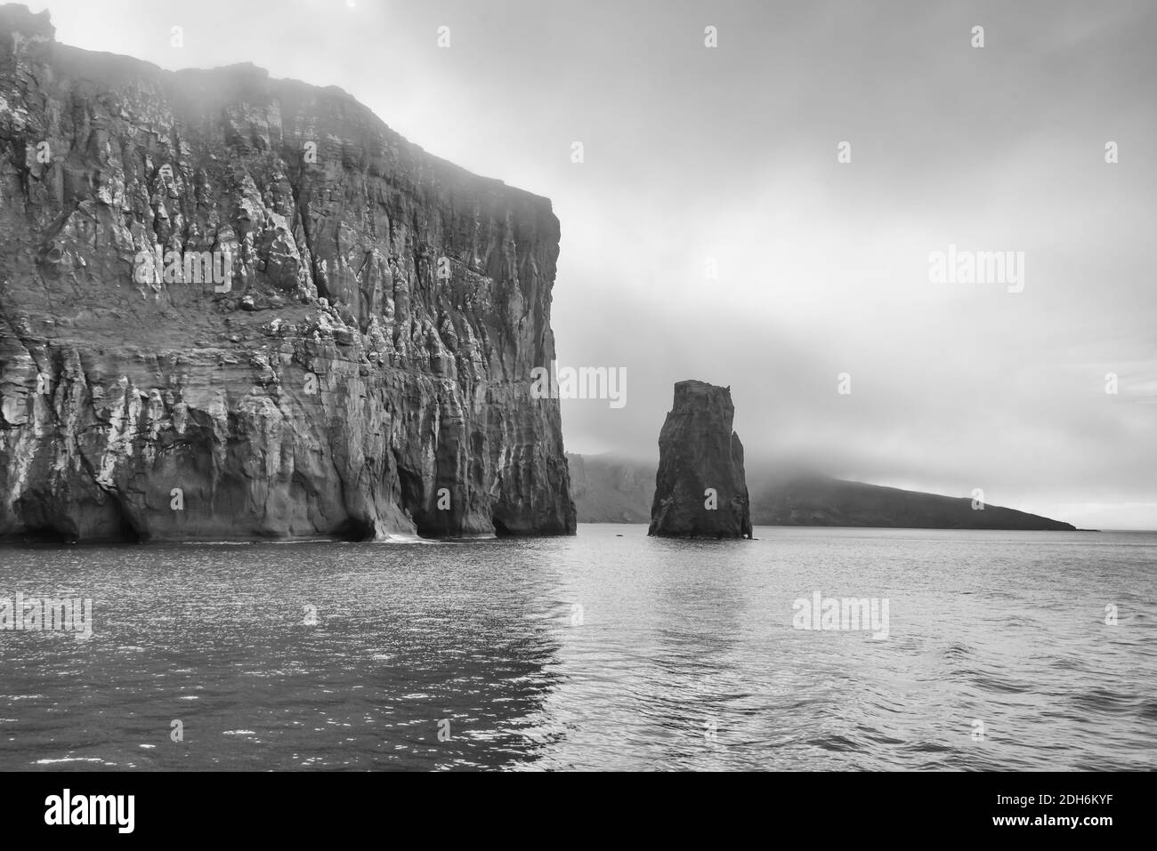 L'île de Deception est enveloppée de brume, îles Shetland Sud, Antarctique Banque D'Images