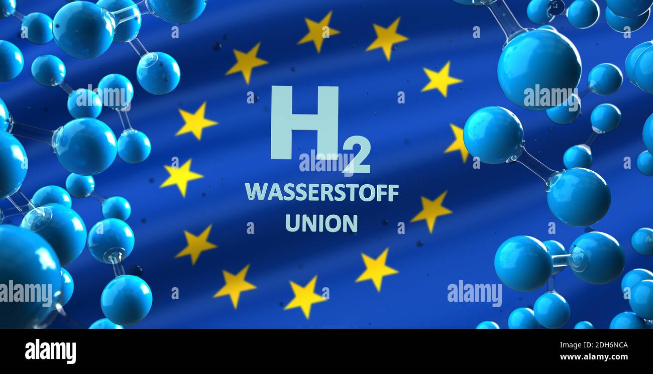 H2 WasserstoffUnion molécule d'hydrogène UE Banque D'Images H2 WasserstoffUnion molécule d'hydrogène UE Banque D'Images