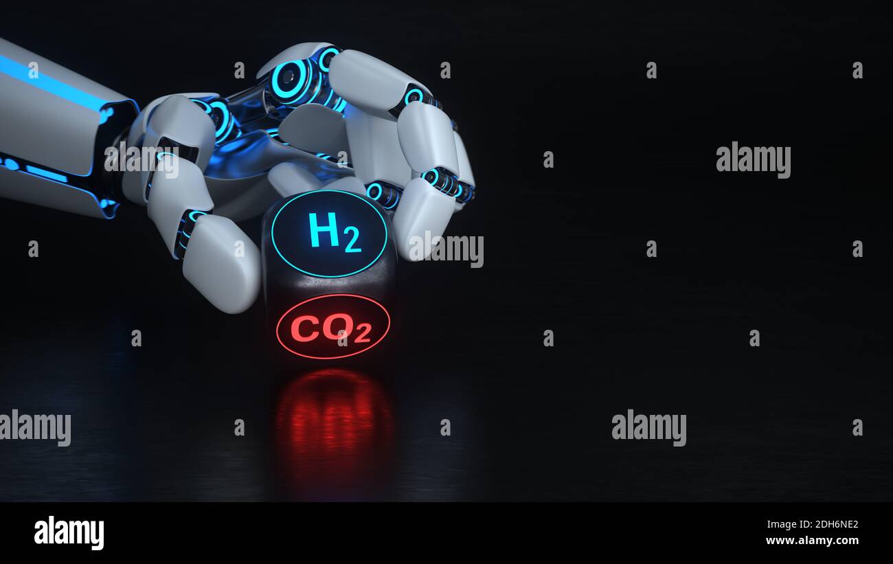 Main robot CO2 H2 Banque D'Images Main robot CO2 H2 Banque D'Images