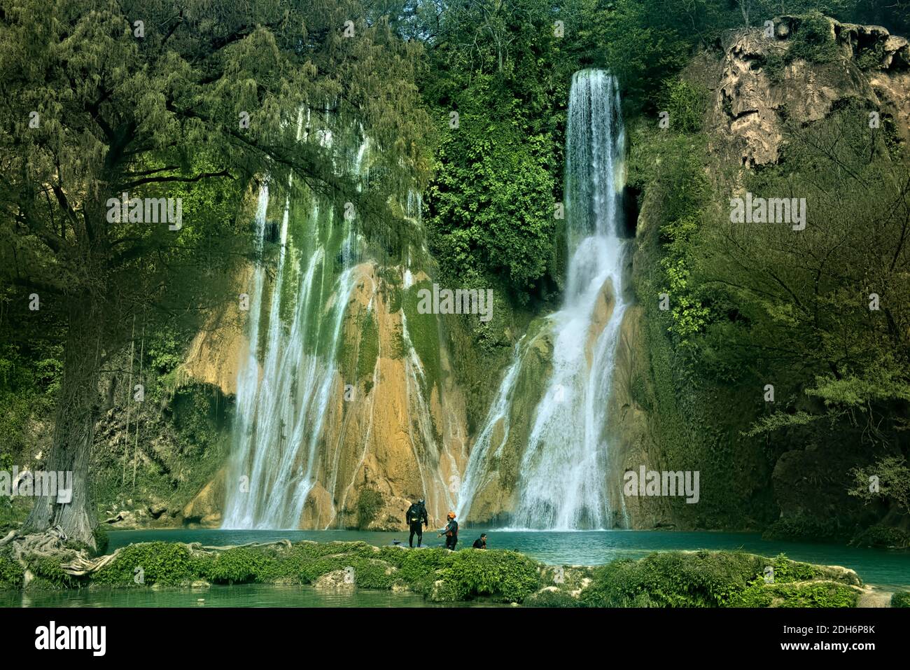 Cascade de Minas Viejas, Huasteca Potosina, San Luis Potosi, Mexique Banque D'Images