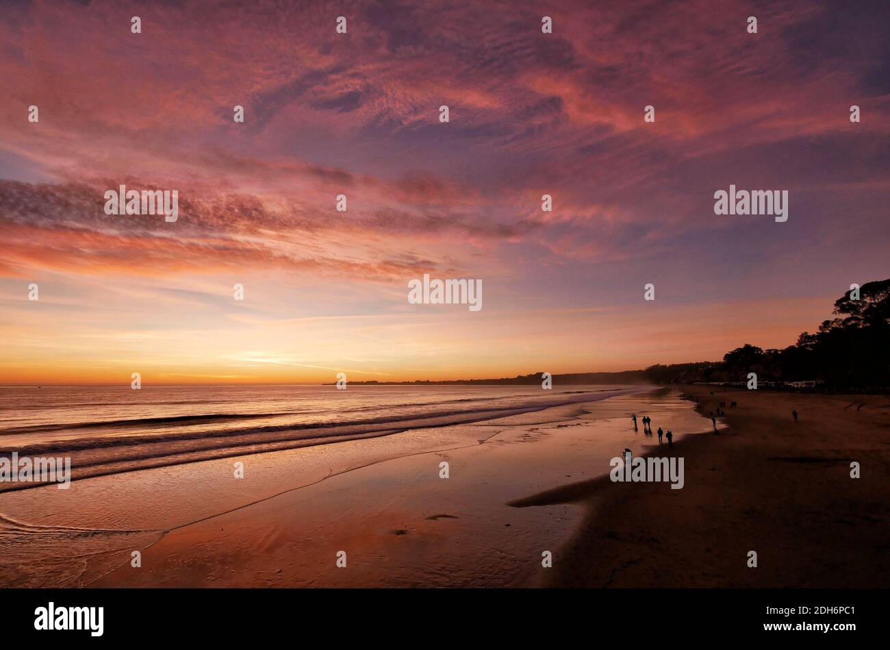 Sea Cliff Beach Sunset à Santa Cruz, Californie Banque D'Images