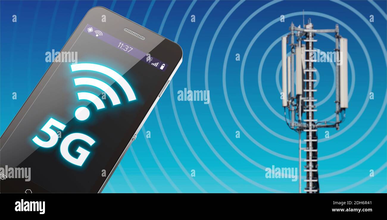 Réseau mobile 5G Banque D'Images