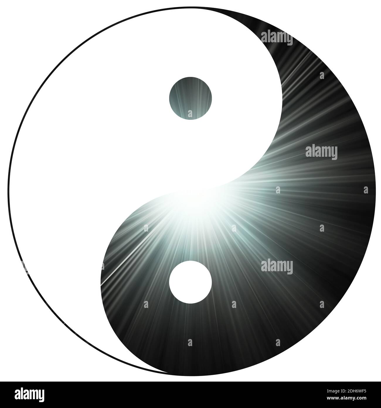 Yin, yang, médecine, chinois, tcm, symbole, signe, isolé Banque D'Images