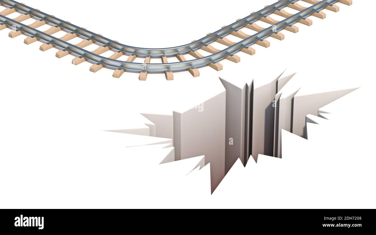 Trou d'évacuation de chemin de fer 3D Banque D'Images