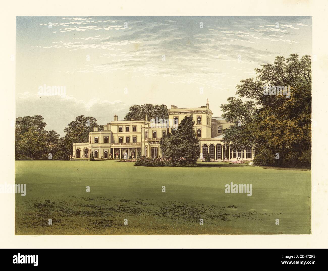 Danesfield House, Buckinghamshire, Angleterre. Maison de style néoclassique géorgienne construite par Robert Scott en 1800, avec chapelle conçue par Augustus Pugin. Siège de Charles Robert Scott-Murray, député. Bloc de bois coloré par Benjamin Fawcett dans le processus Baxter d’une illustration par Alexander Francis Lydon du révérend Francis Orpen Morris A Series of pittoresque Views of the seats of Nobleen and Gentlemen of Great Britain and Ireland, William Mackenzie, Londres, 1880. Banque D'Images Danesfield House, Buckinghamshire, Angleterre. Maison de style néoclassique géorgienne construite par Robert Scott en 1800, avec chapelle conçue par Augustus Pugin. Siège de Charles Robert Scott-Murray, député. Bloc de bois coloré par Benjamin Fawcett dans le processus Baxter d’une illustration par Alexander Francis Lydon du révérend Francis Orpen Morris A Series of pittoresque Views of the seats of Nobleen and Gentlemen of Great Britain and Ireland, William Mackenzie, Londres, 1880. Banque D'Images