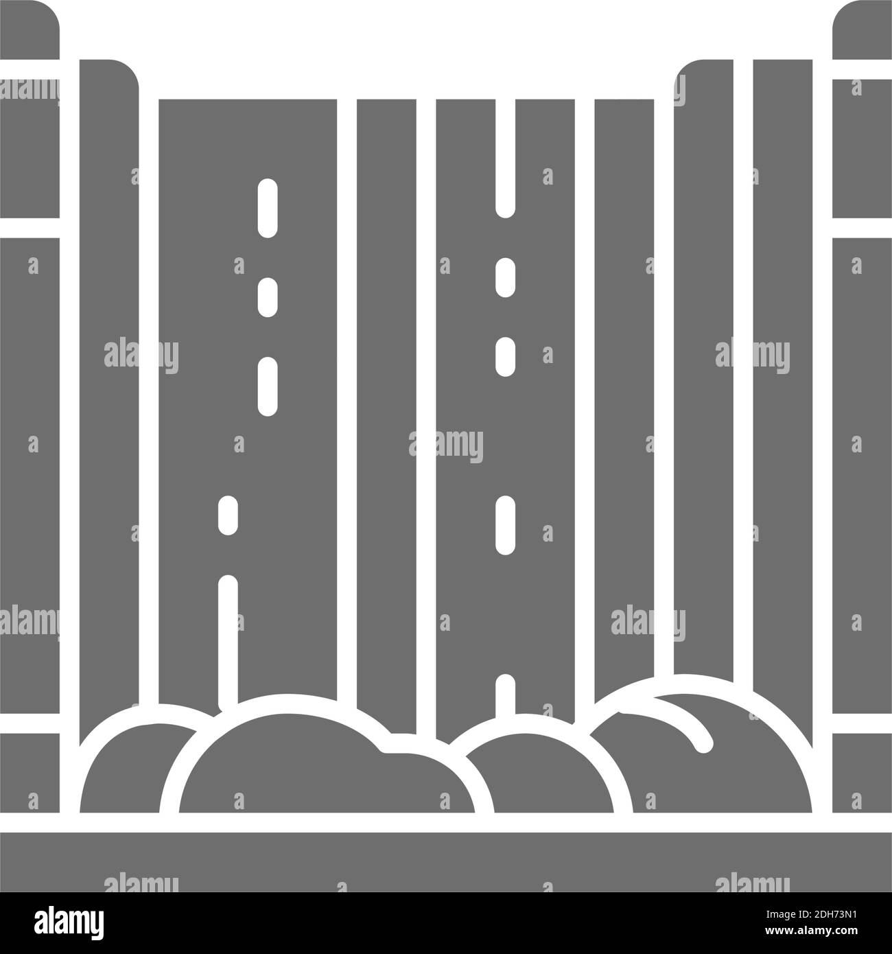 Chutes du Niagara, icône gris cascade. Isolé sur fond blanc Illustration de Vecteur