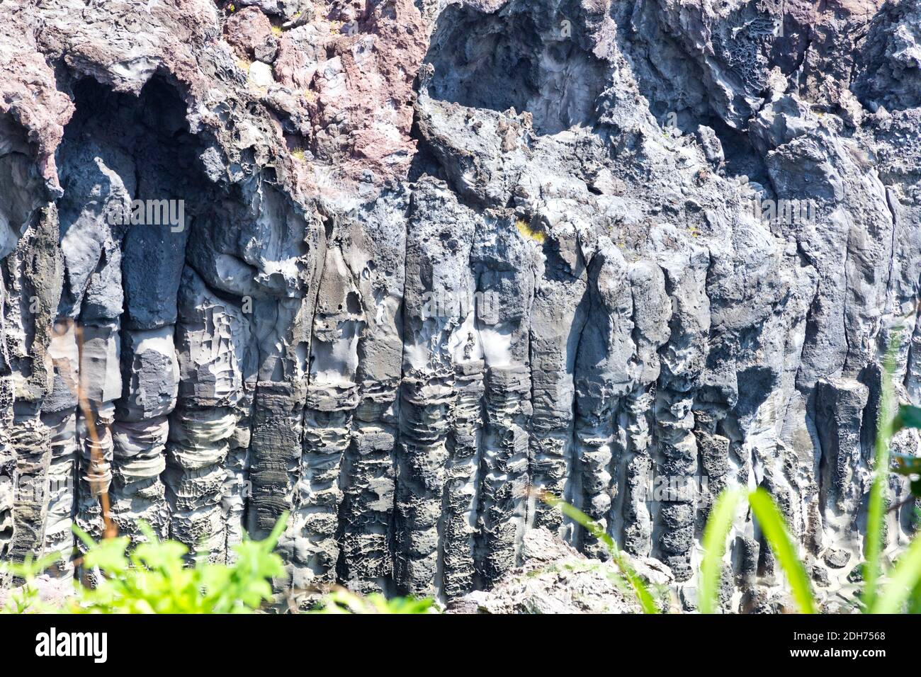 Falaise de Daepo Jusangjeolli, île de Jeju, Corée du Sud. Banque D'Images