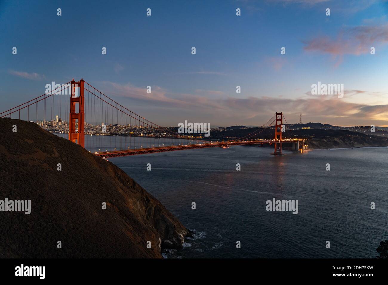 Golden Gate Bridge vu de Marin Headlands Banque D'Images