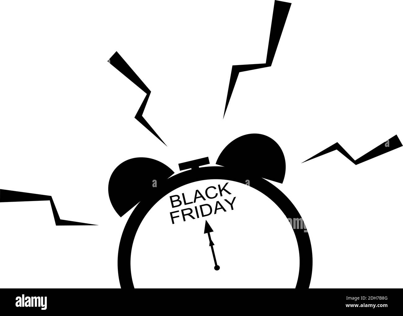 Temps d'achat, UNE horloge d'échéance pour commencer la saison de magasinage du Vendredi fou isolé sur fond blanc Illustration de Vecteur