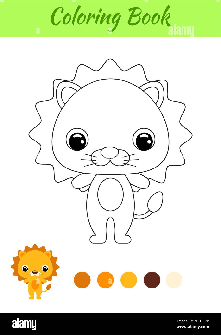 Livre De Coloriage Petit Lion De Bebe Page De Coloriage Pour Enfants Activite Educative Pour Les Enfants D Age Prescolaire Et Les Tout Petits Avec Un Animal Mignon Image Vectorielle Stock Alamy