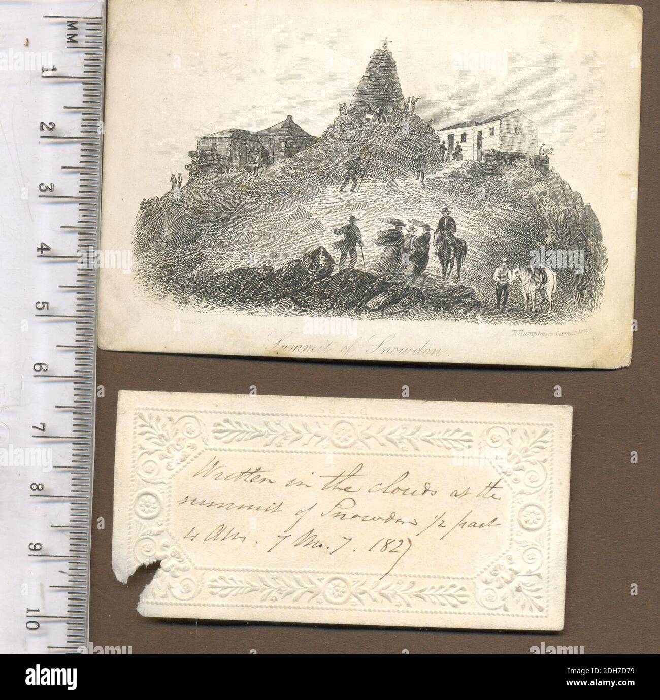 Souvenirs d'une visite au Sommet de Snowdon [pays de Galles] À la moitié de 4 heures 7 mars 1827 Banque D'Images