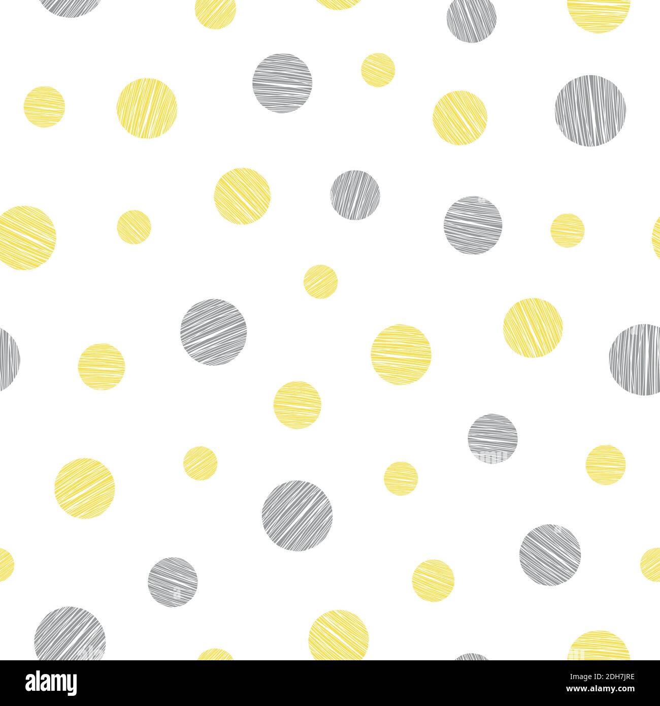 motif vectoriel sans couture à pois gris et jaunes Illustration de Vecteur