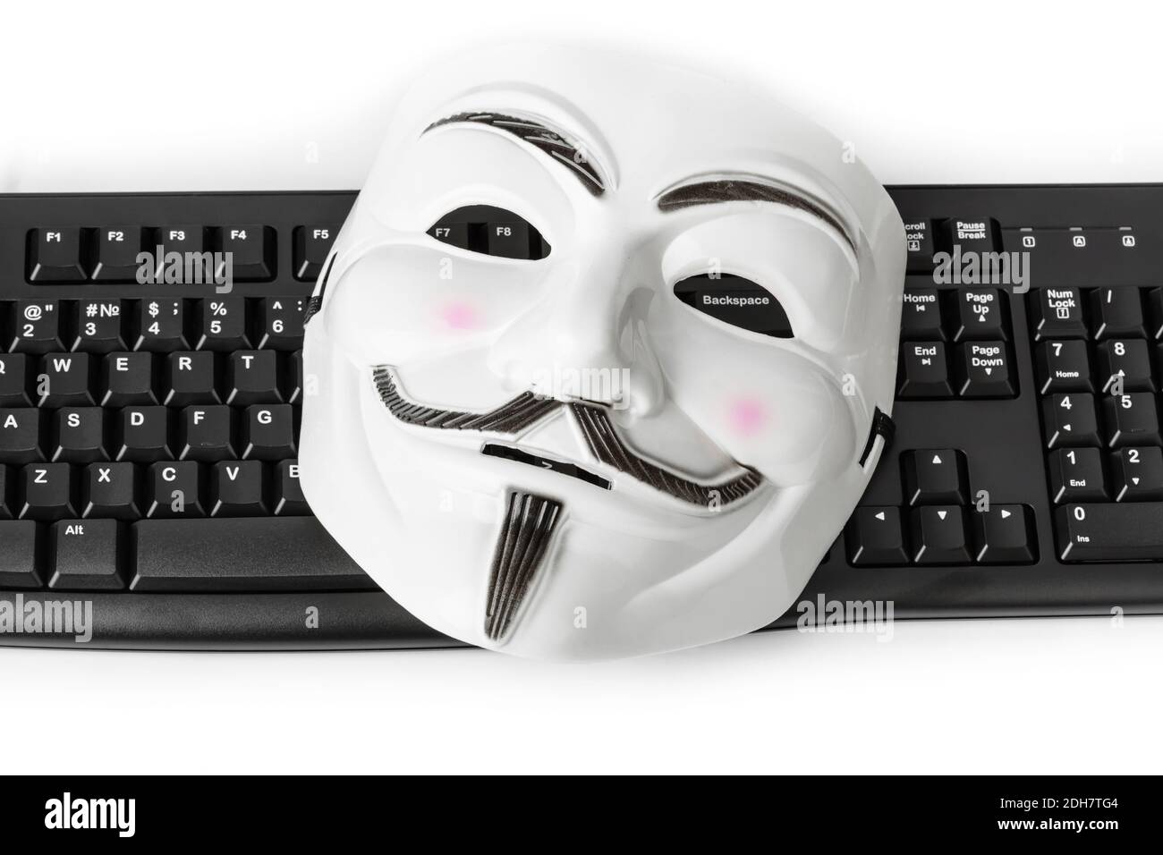 Masque de pirate informatique et clavier Banque D'Images