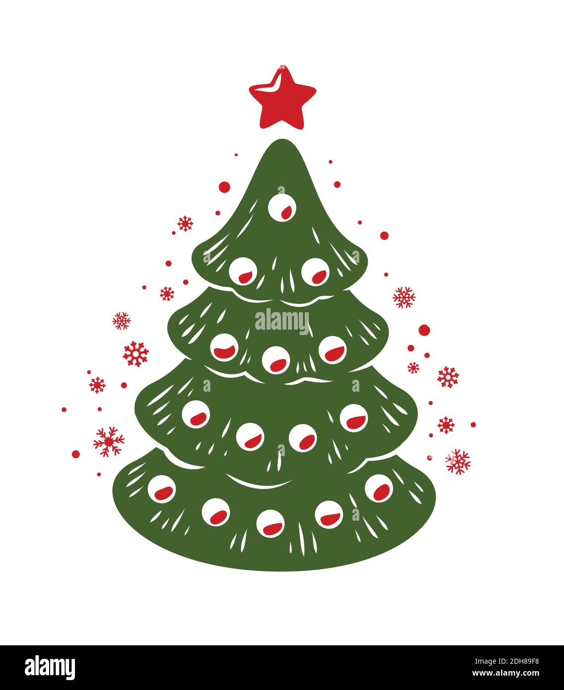 Symbole arbre de Noël. Illustration vectorielle de l'emblème des vacances d'hiver Illustration de Vecteur