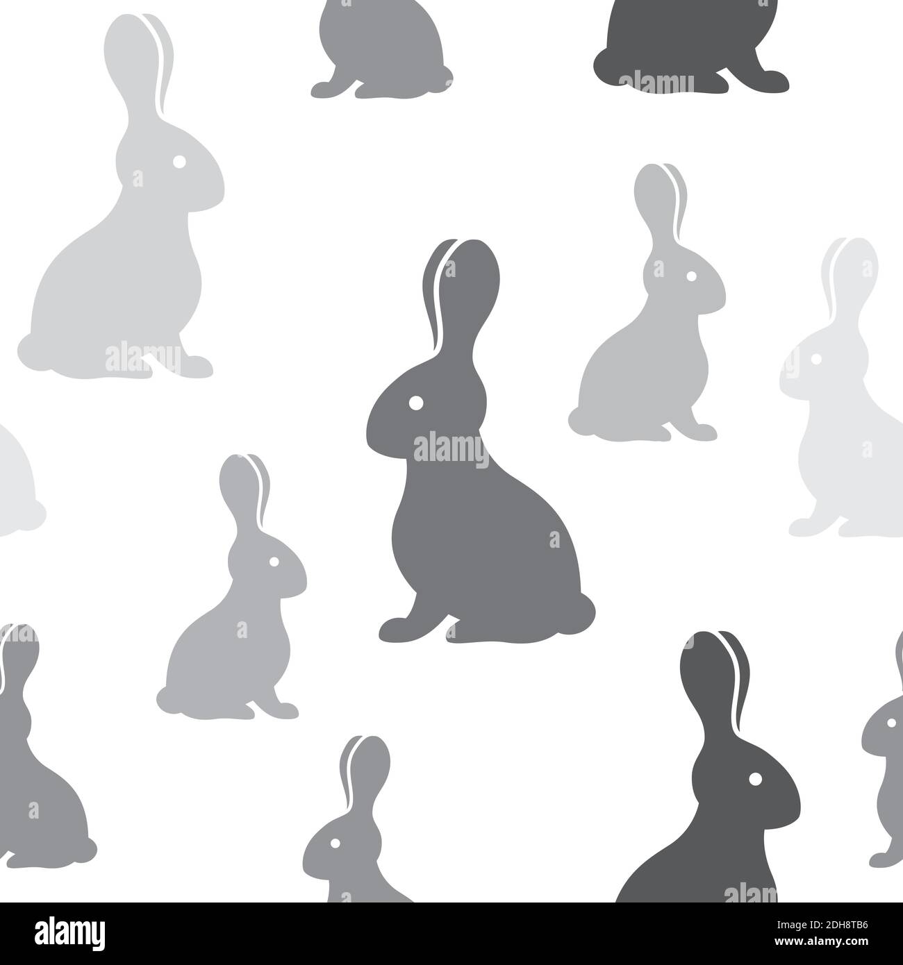 Lapins silhouette sans couture noirs et blancs Illustration de Vecteur