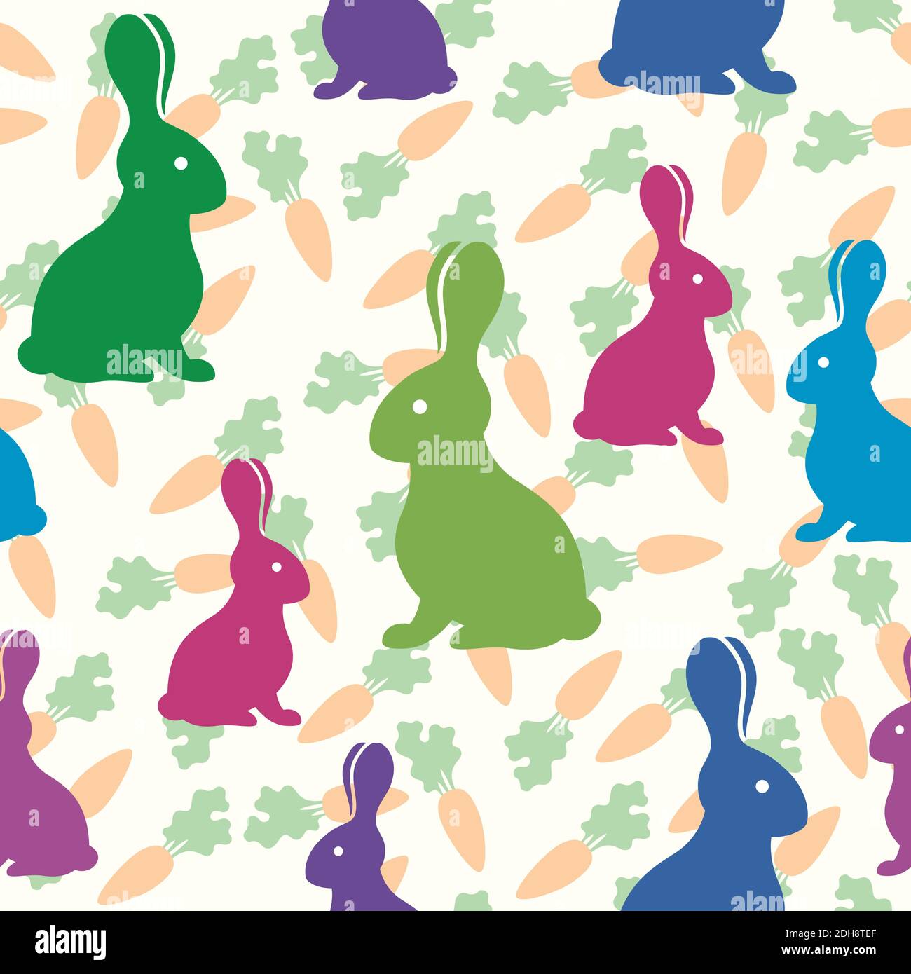 lapins sans couture avec carotte sur fond blanc Illustration de Vecteur