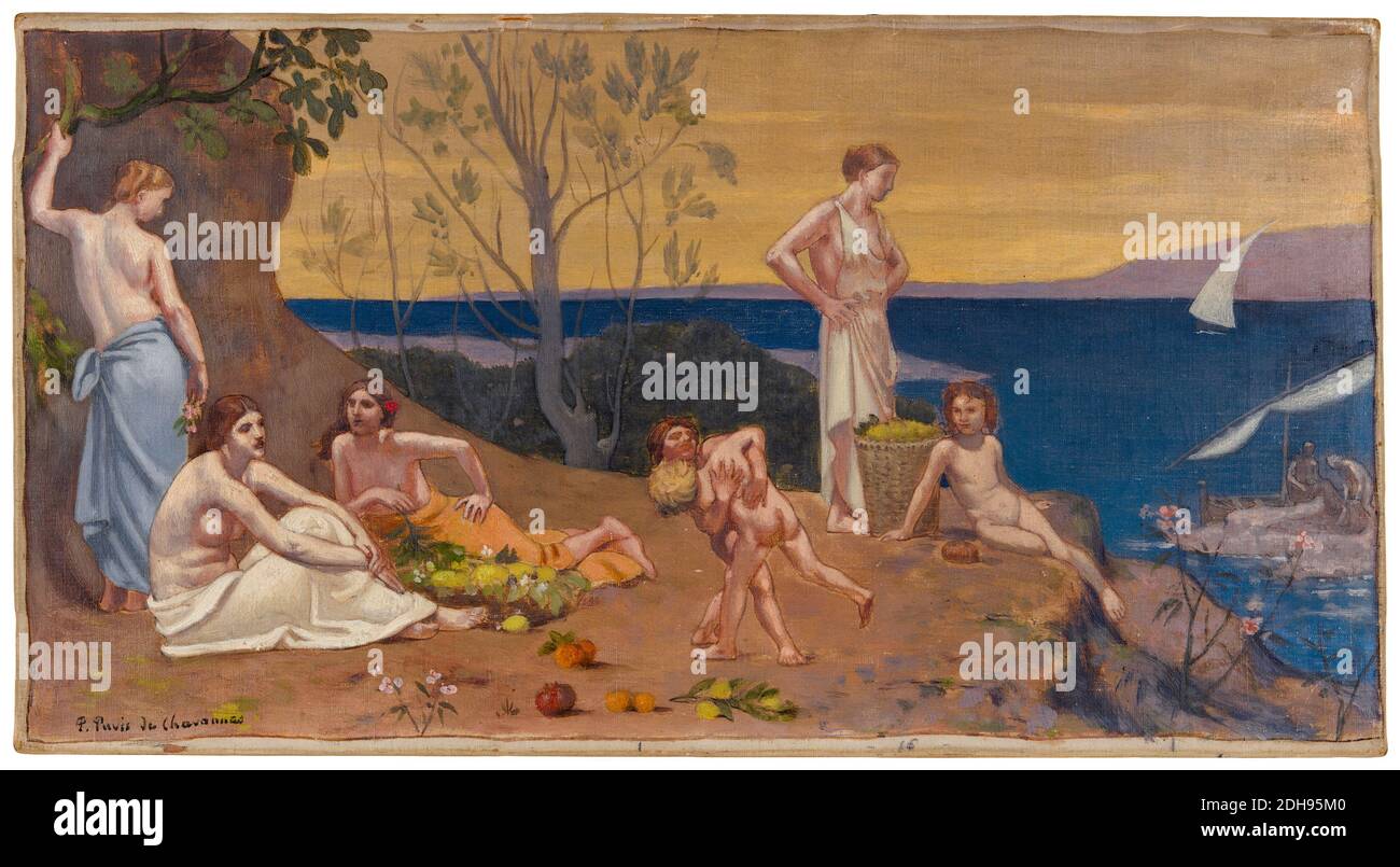 Doux pays, (Terre agréable), peinture de Pierre Puvis de Chavannes, 1882 Banque D'Images