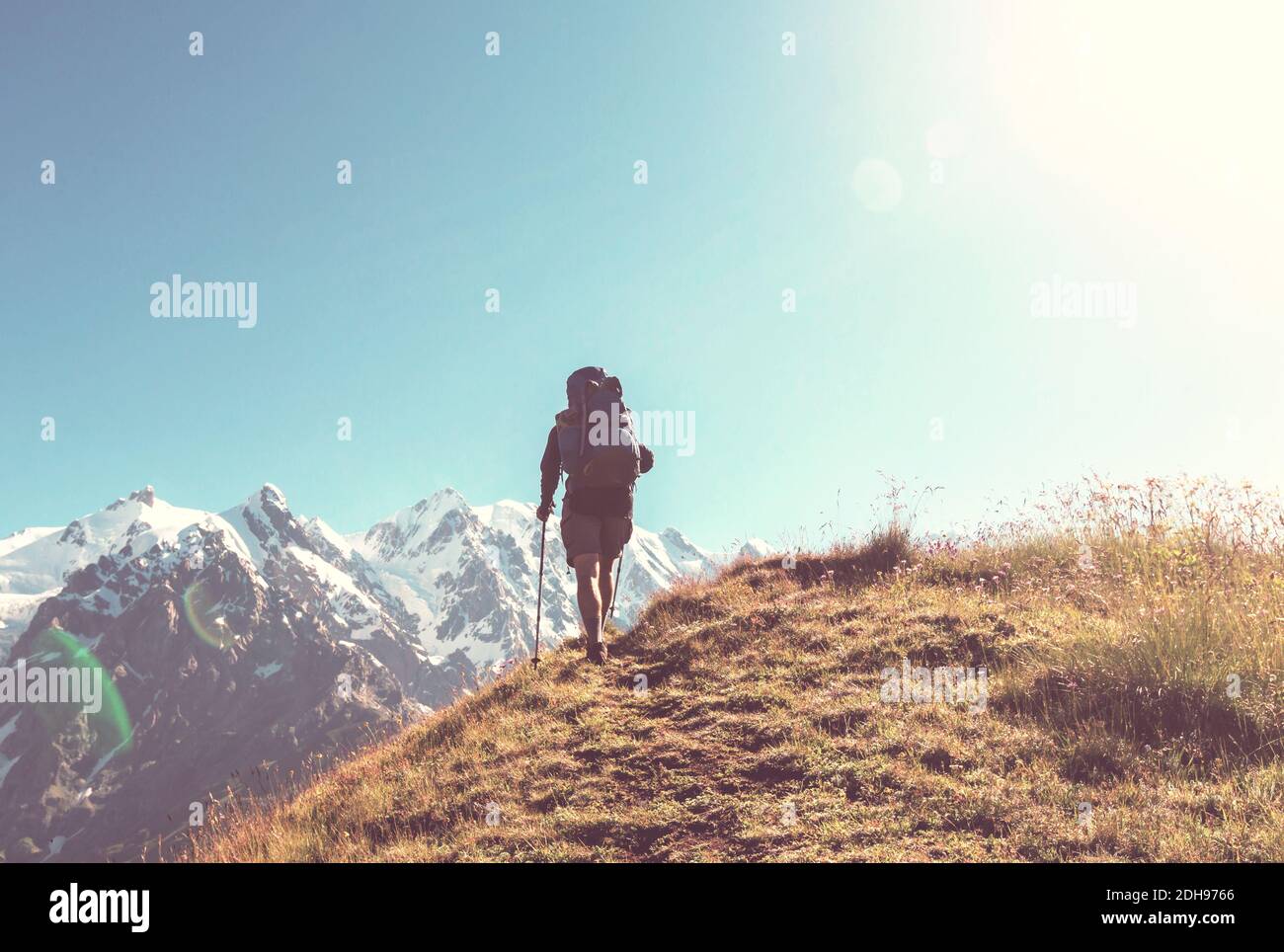 Randonnée pédestre en montagne Banque D'Images