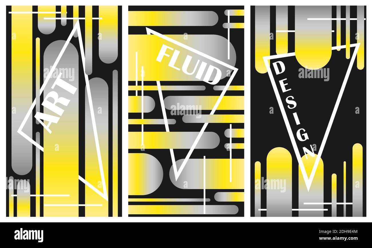 Arrière-plans de couleurs fluides définis. Formes de dégradé futuristes. Modèle pour la conception. Illustration vectorielle Esp10 en couleur de l'année 2021. Illustration de Vecteur