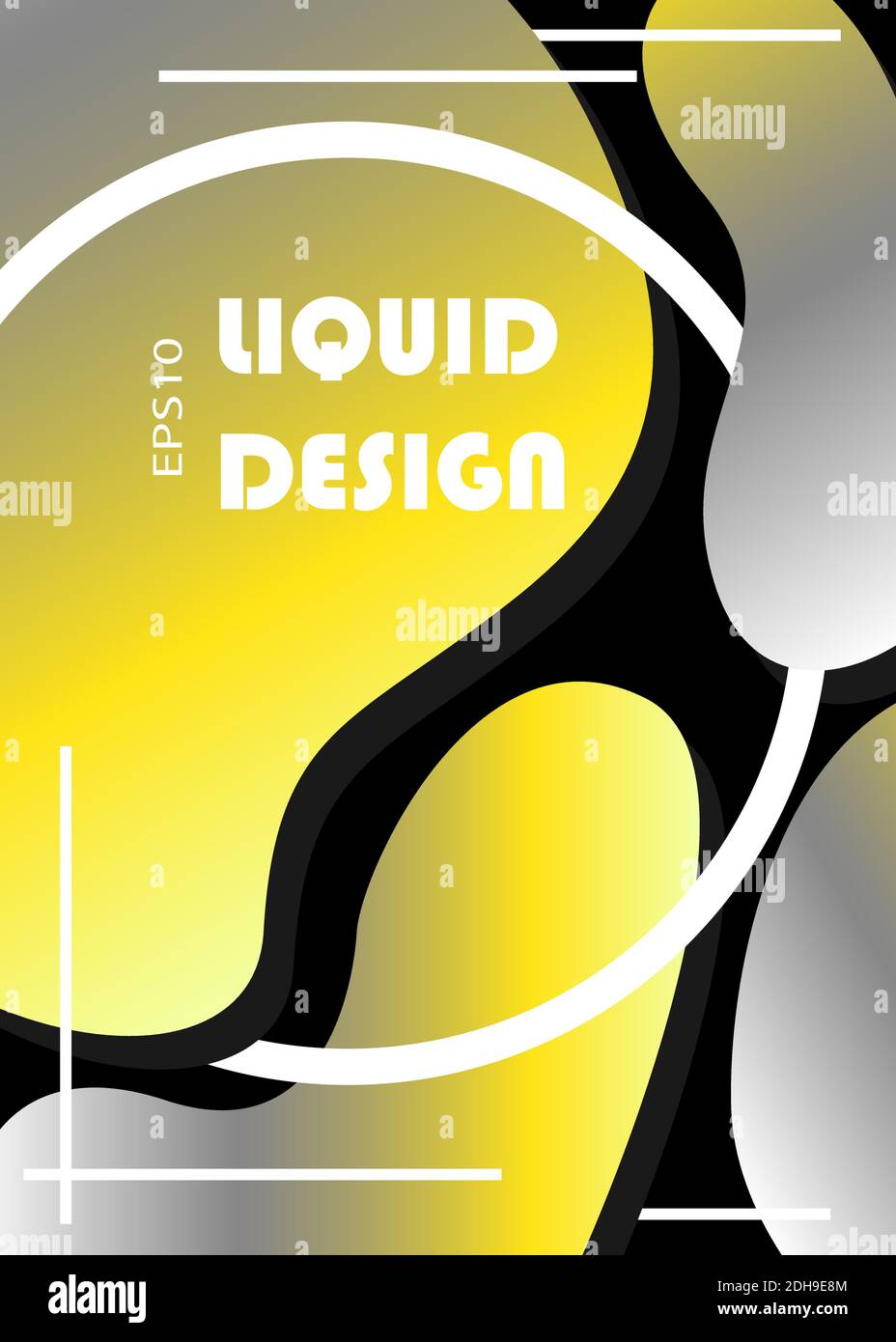 Affiche vectorielle abstraite avec formes liquides. Affiches futuristes. Vecteur Eps10 en couleur de l'année 2021. Illustration de Vecteur