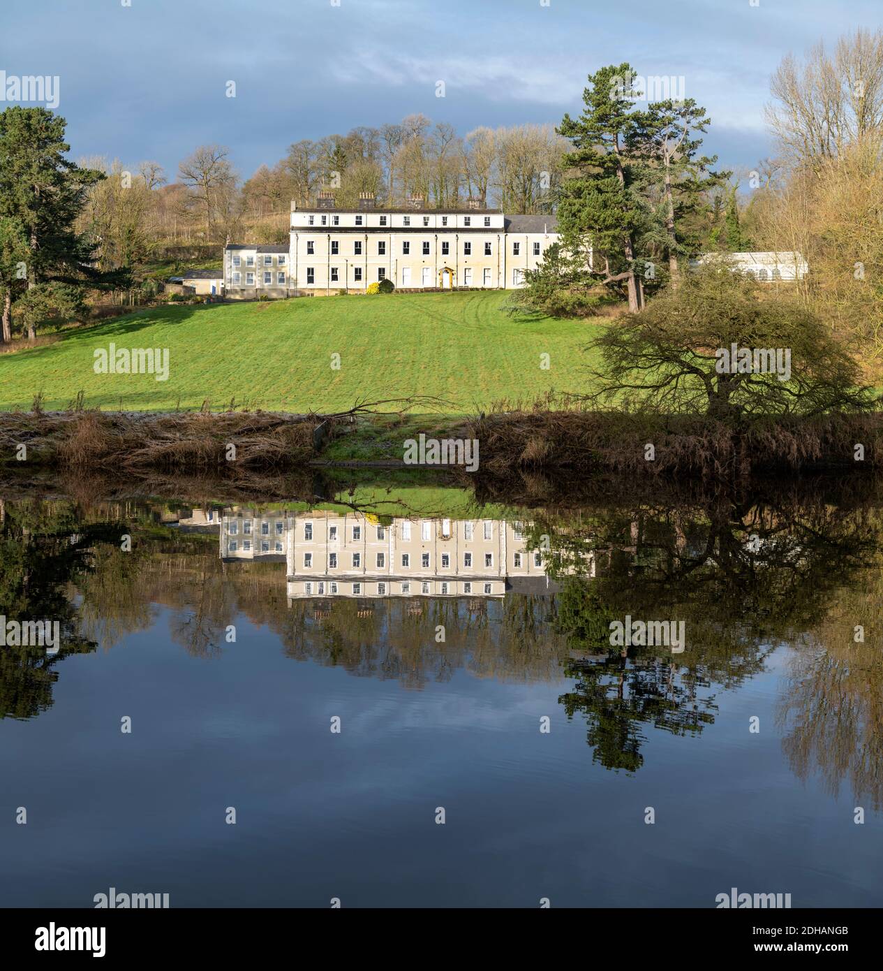 Waddow Hall, bâtiment classé Grade II, centre des Guides sur les rives de la rivière Ribble, Clitheroe, Lancashire, Royaume-Uni. Banque D'Images