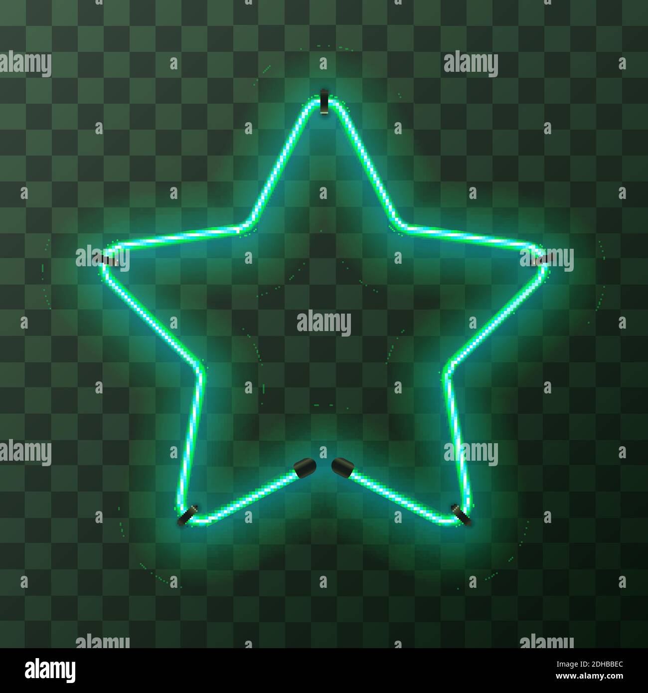 Cadre en forme d'étoile au néon turquoise clair, modèle sur transparent  Image Vectorielle Stock - Alamy