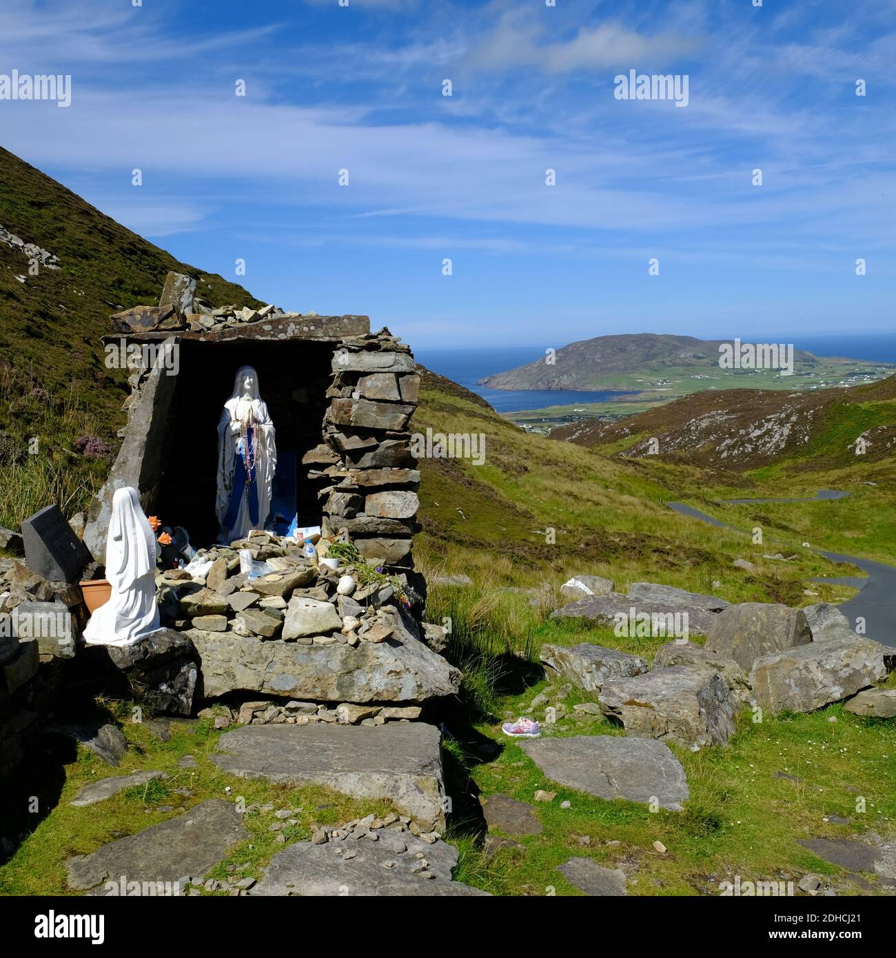 Sanctuaire sur le trou de Mamore, Inishowen, Donegal Banque D'Images