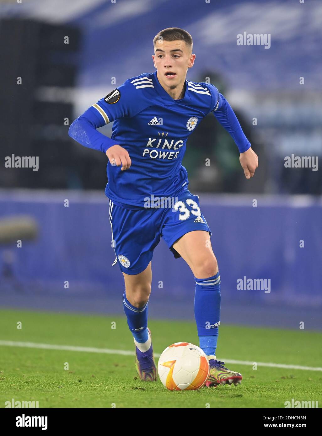 Luke Thomas de Leicester City lors du match de l'UEFA Europa League Group G au King Power Stadium de Leicester. Banque D'Images