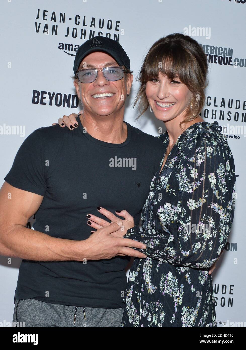 Jean-Claude Van Damme et Kat Foster assistent à la projection Beyond Fest et au panel Cast/Creator de la série exclusive « Jean-Claude Van Johnson » d'Amazon Prime Video au Théâtre égyptien le 9 octobre 2017 à Los Angeles, CA, Etats-Unis. Photo de Lionel Hahn/ABACAPRESS.COM Banque D'Images