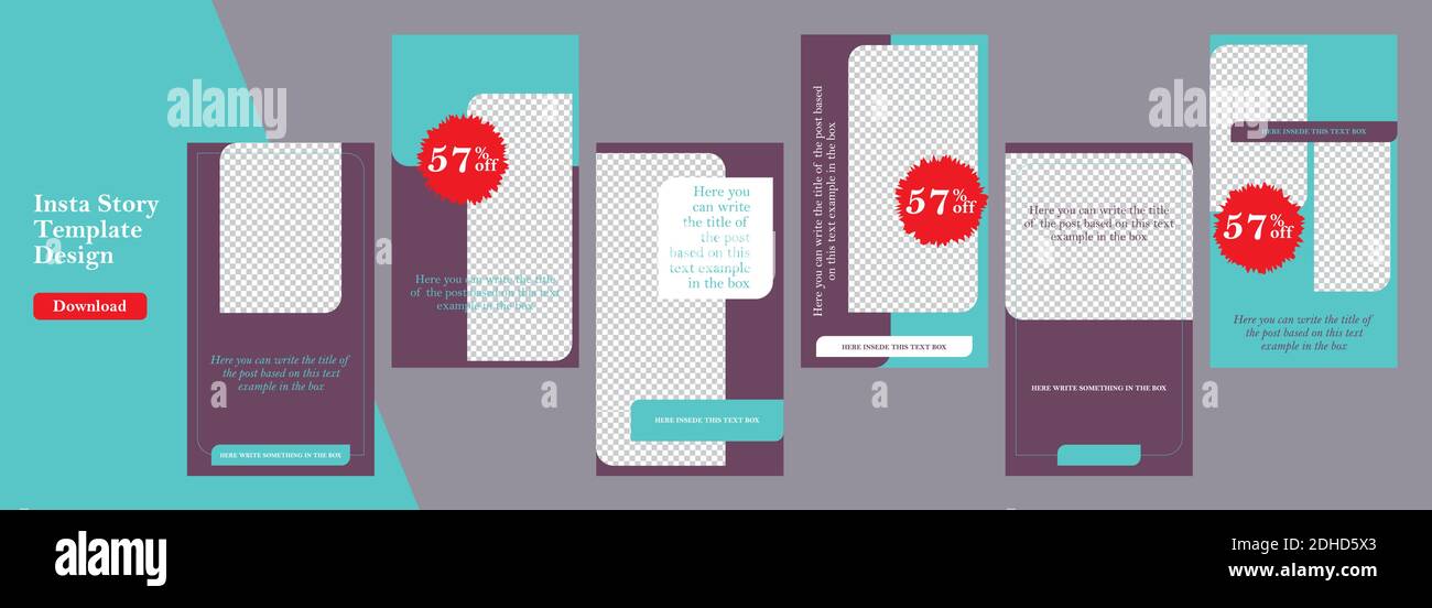 Collection de modèles d'articles de médias sociaux. Modèle de publication et d'histoires Instagram modifiable et tendance. Cadre Instagram, design pour les réseaux sociaux, arrière-plans f Illustration de Vecteur