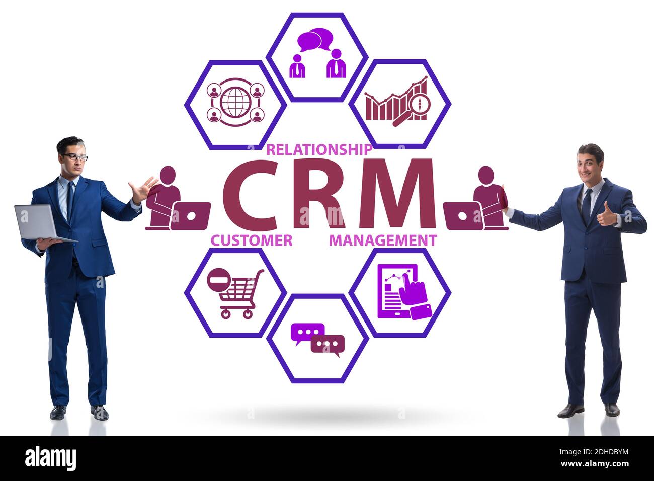 Concept de gestion de la relation client CRM avec homme d'affaires Banque D'Images