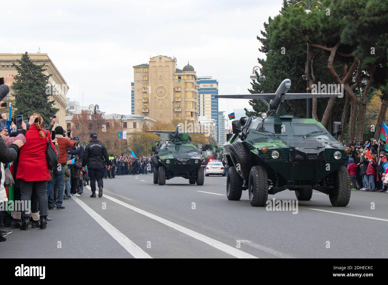 Défilé de la victoire à Bakou - Azerbaïdjan : 10 décembre 2020. UAV, véhicules aériens sans pilote de l'armée azerbaïdjanaise. IHA Banque D'Images