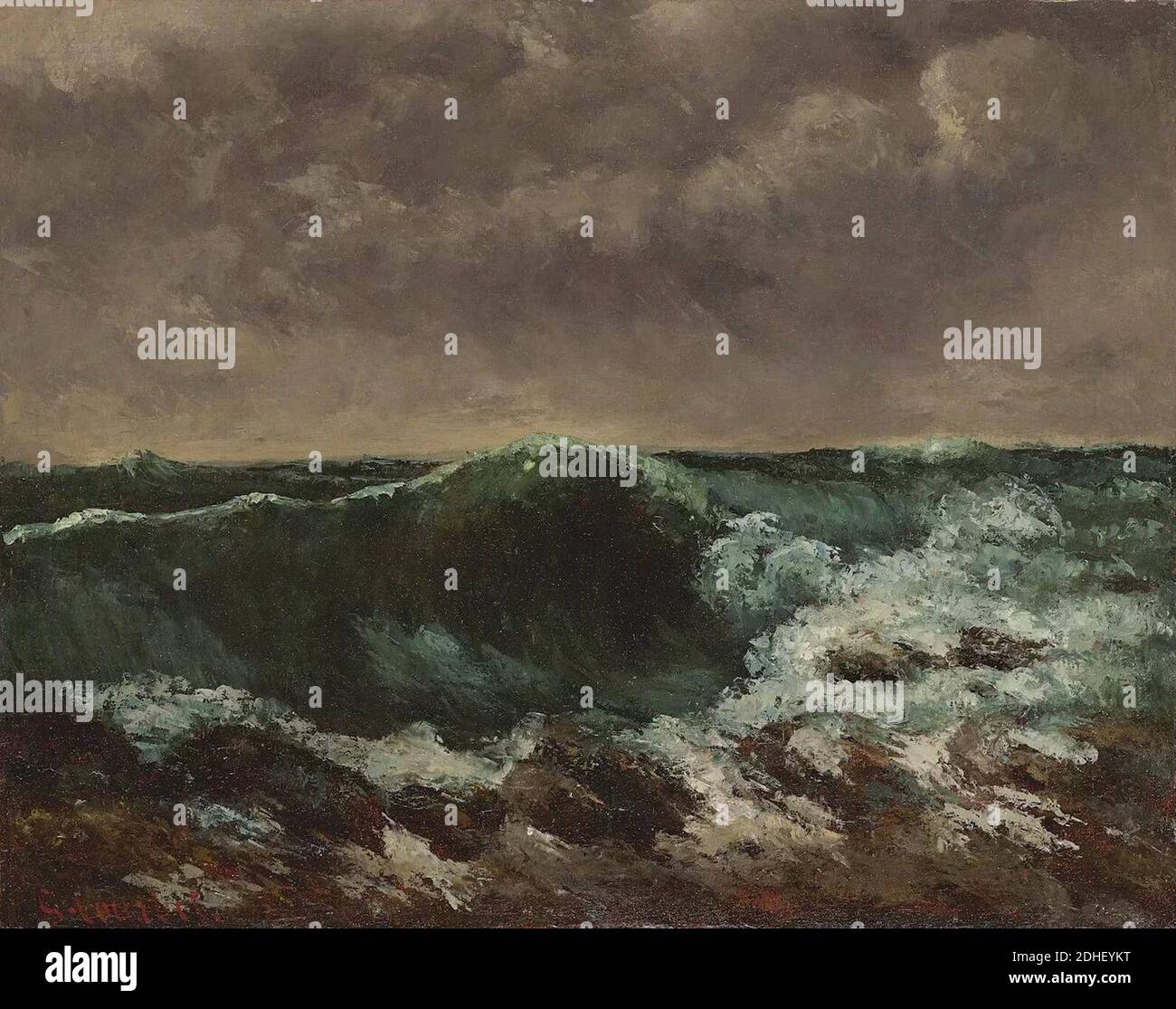 Tableau Gustave Courbet "Le Bateau De Pêche" - Toile/cadre, Prêt à Accrocher