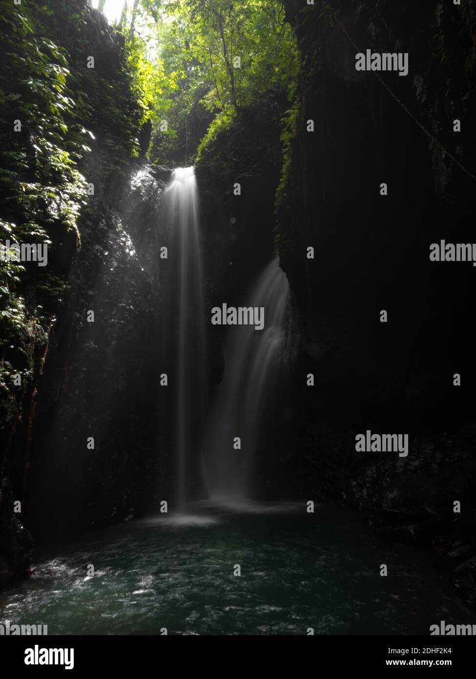 Gitgit Twin Waterfall Air Terjun Campuhan près de Jalan Raya Bedugul Singaraja, nord de Bali Indonésie Banque D'Images