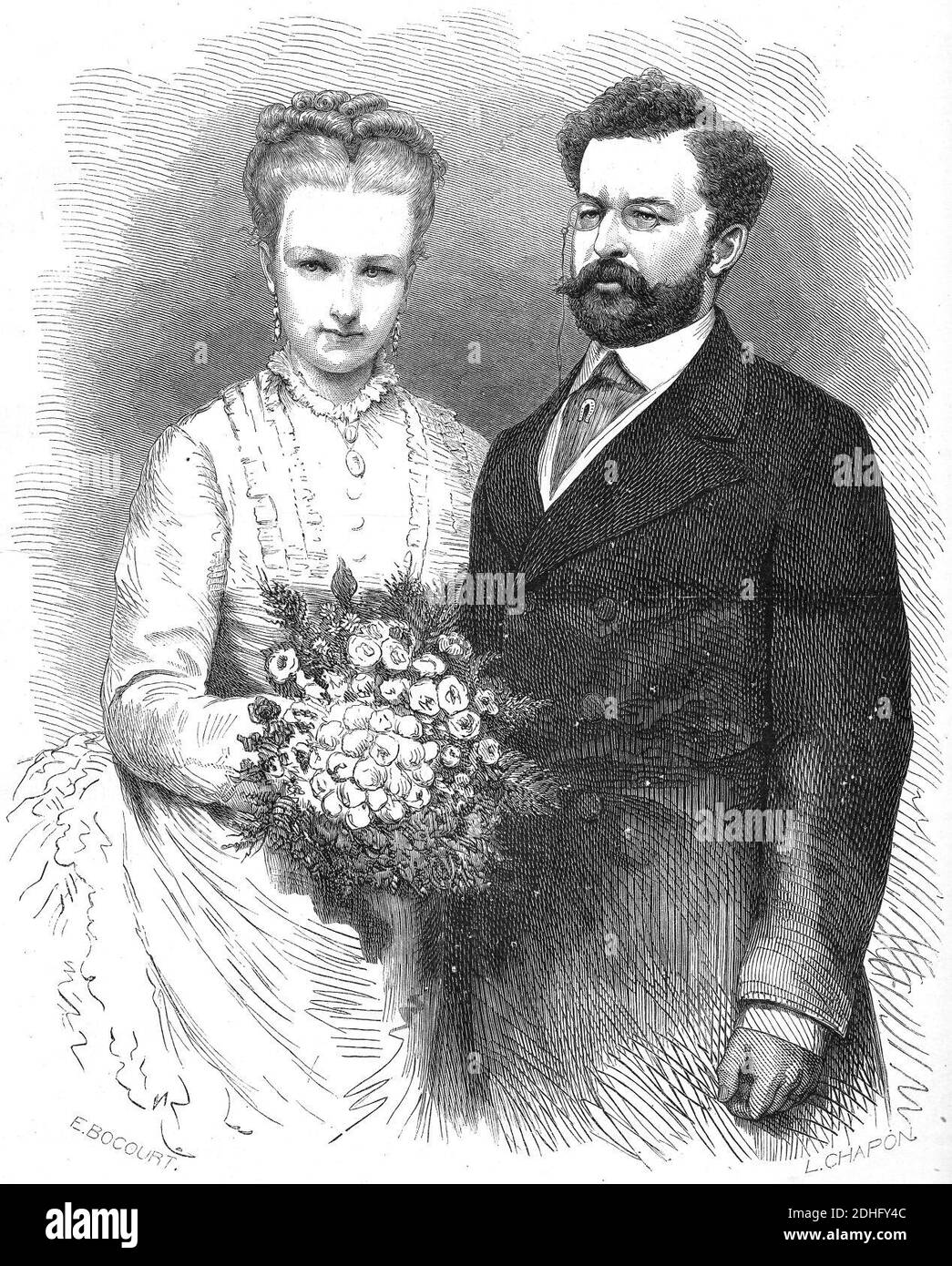 La princesse Louise de Belgique et le prince Philippe de Saxe Cobourg Gotha Kohary. Banque D'Images