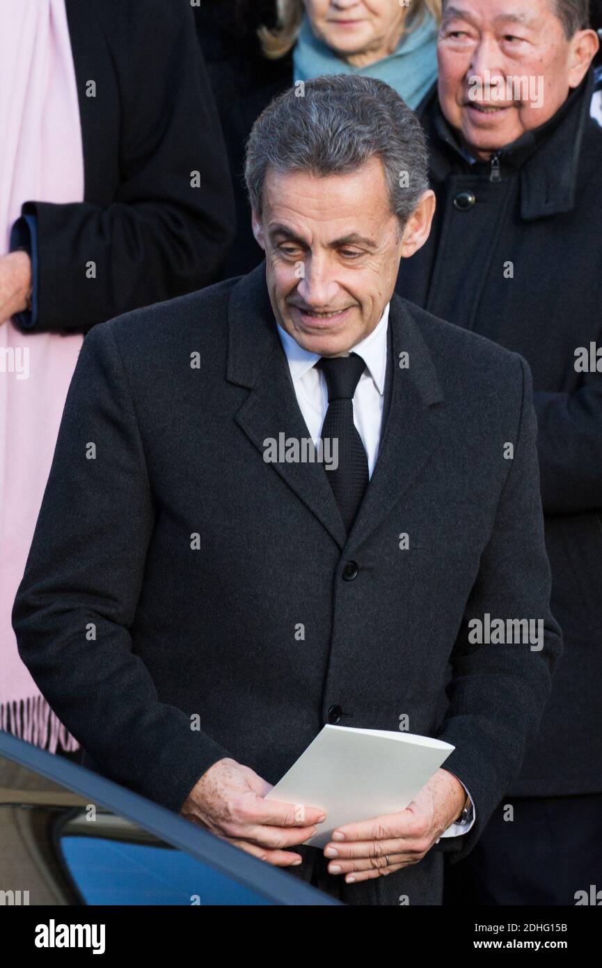 Nicolas Sarkozy lors des funérailles d'Andrée Sarkozy aka Dadue, mère de l'ancien président français Nicolas Sarkozy, à l'église Saint-Jean-Baptiste de Neuilly-sur-Seine, France, le 18 décembre 2017. Photo par ABACAPRESS.COM Banque D'Images