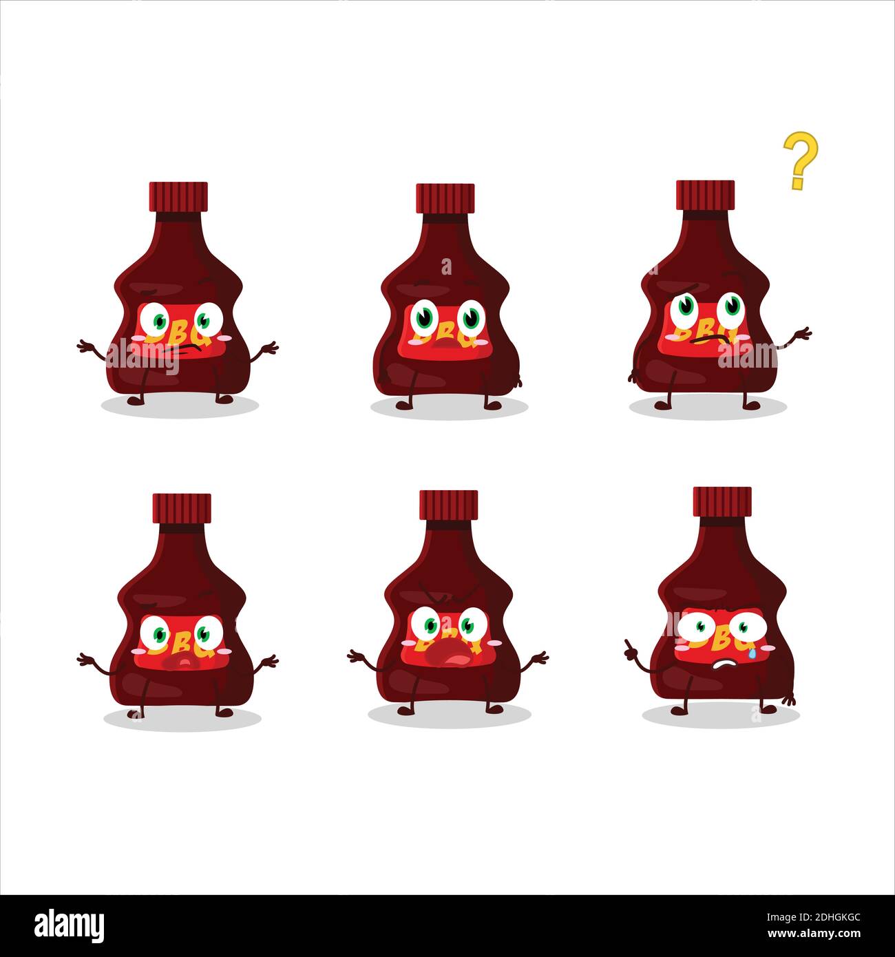 Personnage de dessin animé de sauce barbecue avec quelle expression