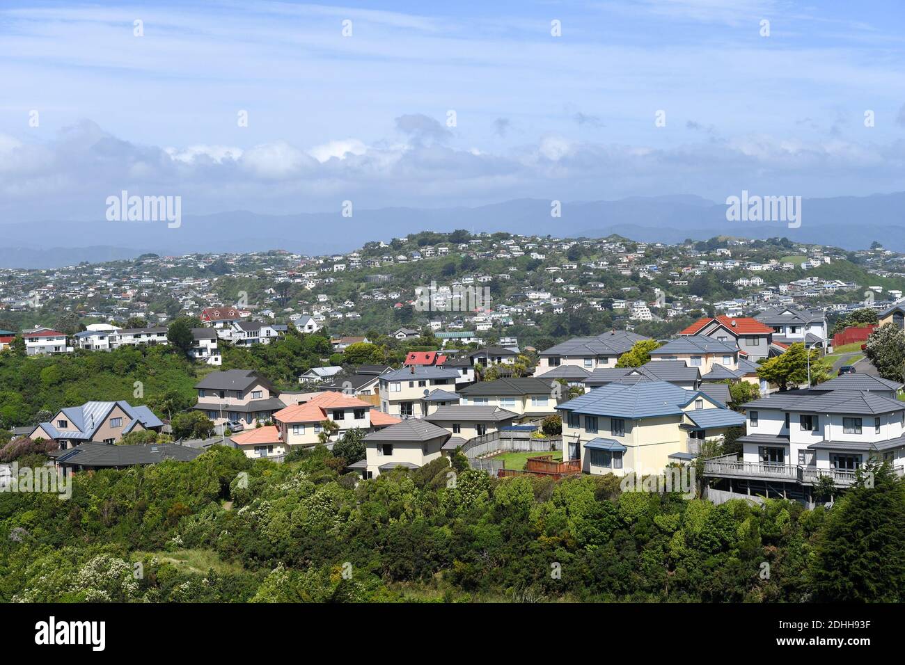 Nouvelle-Zélande. 11 décembre 2020. Photo prise le 11 décembre 2020 montre des maisons dans la banlieue de Wellington, Nouvelle-Zélande. Les prix moyens de l'immobilier en Nouvelle-Zélande ont augmenté de 18.5 pour cent par rapport à l'année dernière en novembre, pour atteindre un sommet record de 749,000 dollars néo-zélandais (532,491 dollars américains), les ventes immobilières en novembre ayant augmenté de 29.6 pour cent à la même époque l'année dernière et les niveaux de stocks étaient au plus bas niveau jamais atteint, L'Institut immobilier de Nouvelle-Zélande (REINZ) a déclaré vendredi. Credit: Guo Lei/Xinhua/Alay Live News Banque D'Images