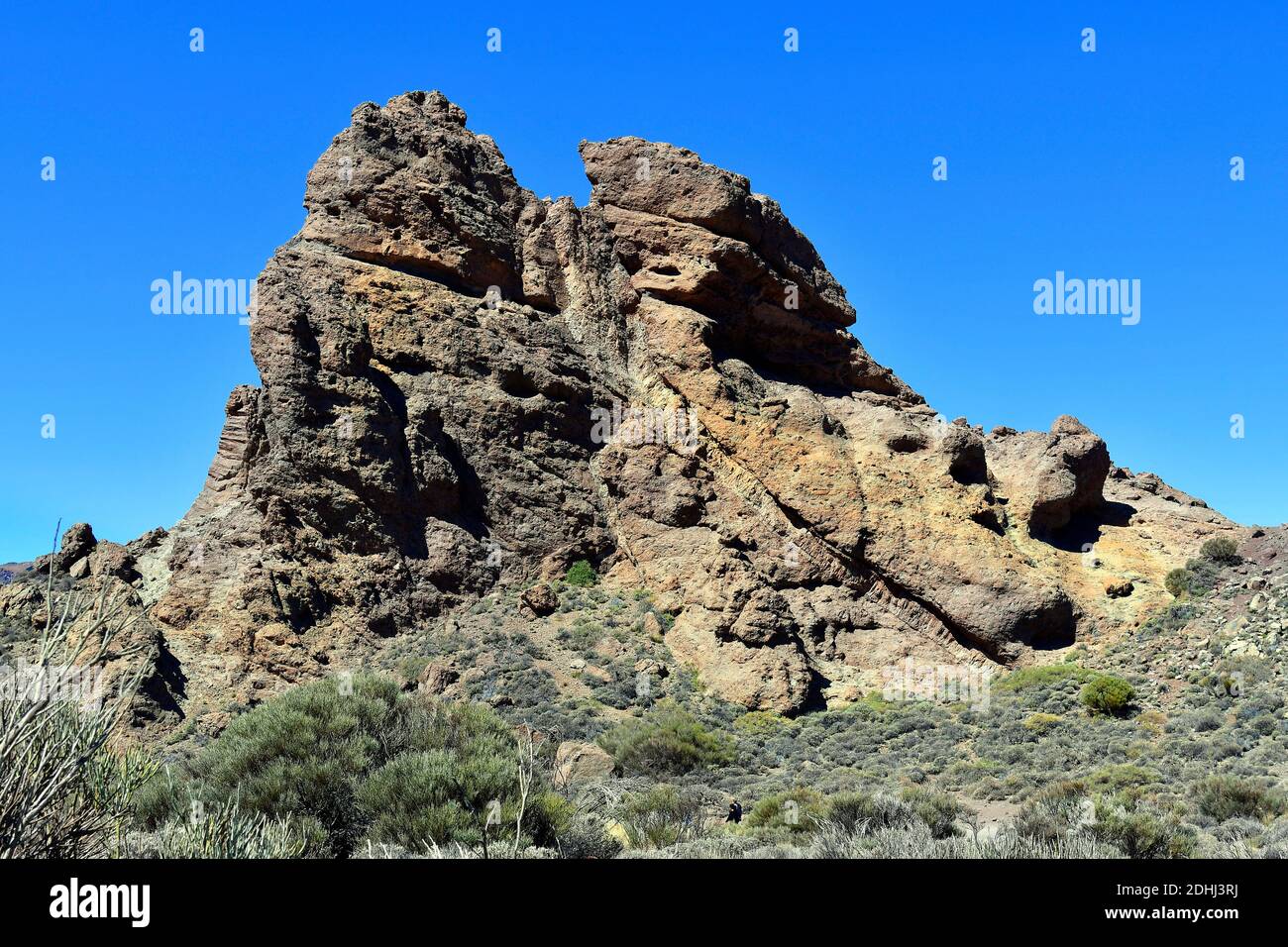 Espagne, Îles Canaries, Ténérife, formation rocheuse Los Roques de Garcia dans le parc national de Teide Banque D'Images