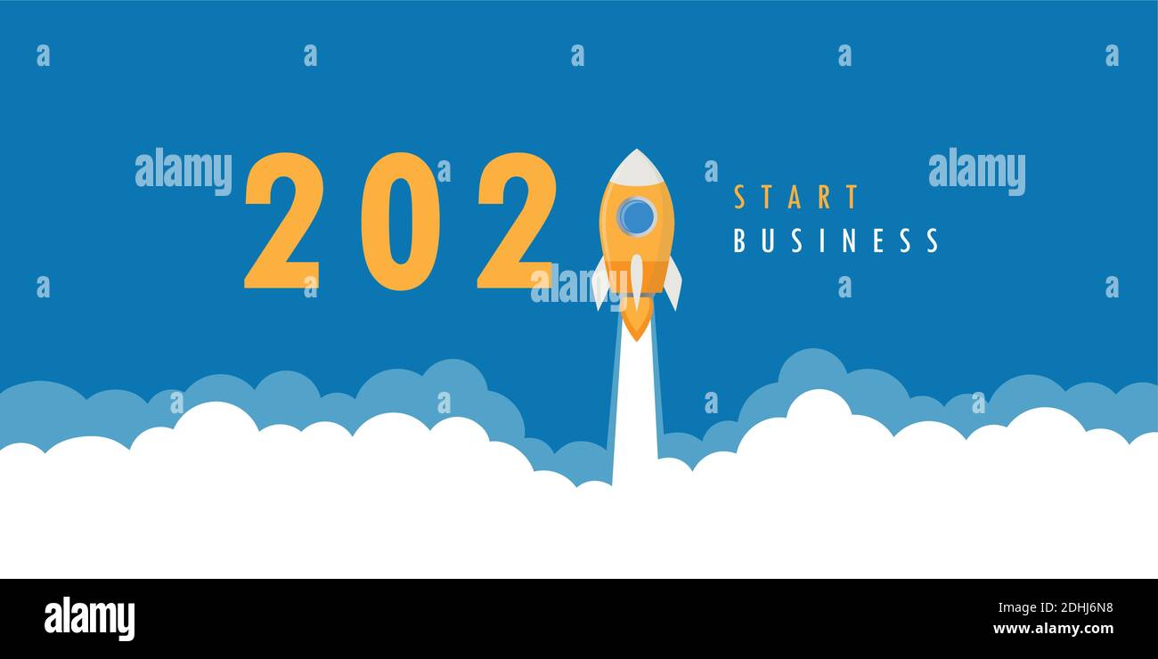 Lancer fusée start business 2021 illustration vectorielle EPS10 Illustration de Vecteur