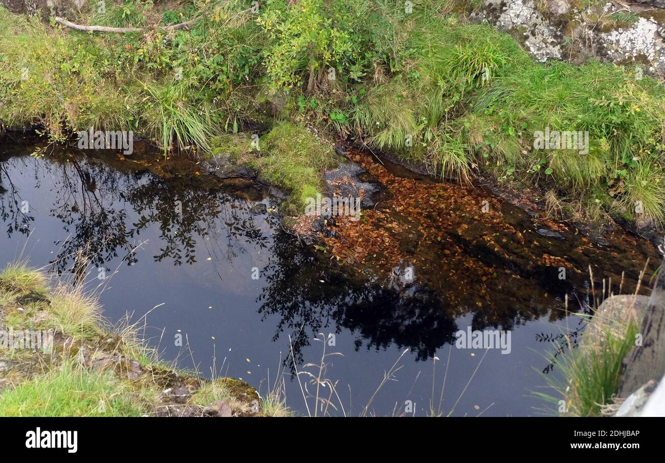 Wedder Leap où la légende a un voleur a volé un Wedder (brebis) et a essayé de sauter à travers cette gorge mais a été noyé.Samedi 3 octobre 2020. Banque D'Images