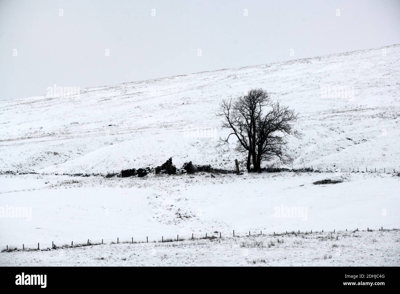 La photo est une scène neigeuse dans les Yorkshire Dales au-dessus de Hawes. Météo neige hiver neige neige neige neige neige neige Banque D'Images