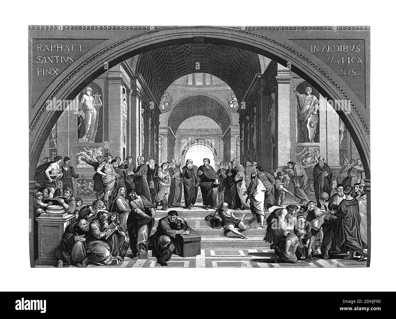 Dessin original de l'école d'Athènes. Publié dans histoire illustrée des grandes nations : à partir de la première des dates à l'heure actuelle ( Banque D'Images