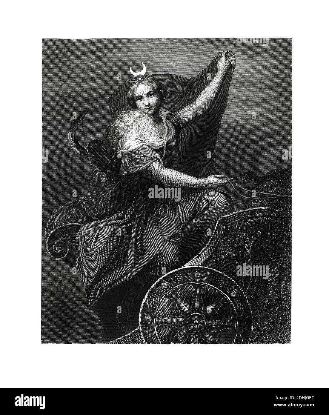 Oeuvre originale de Diana, la déesse de la chasse, de la lune et d'accouchement. Publié dans histoire illustrée des grandes nations : de l'oreille Banque D'Images
