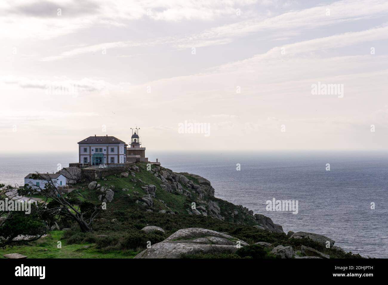 Le phare du Cap Finisterre sur la côte ouest de la Galice Banque D'Images