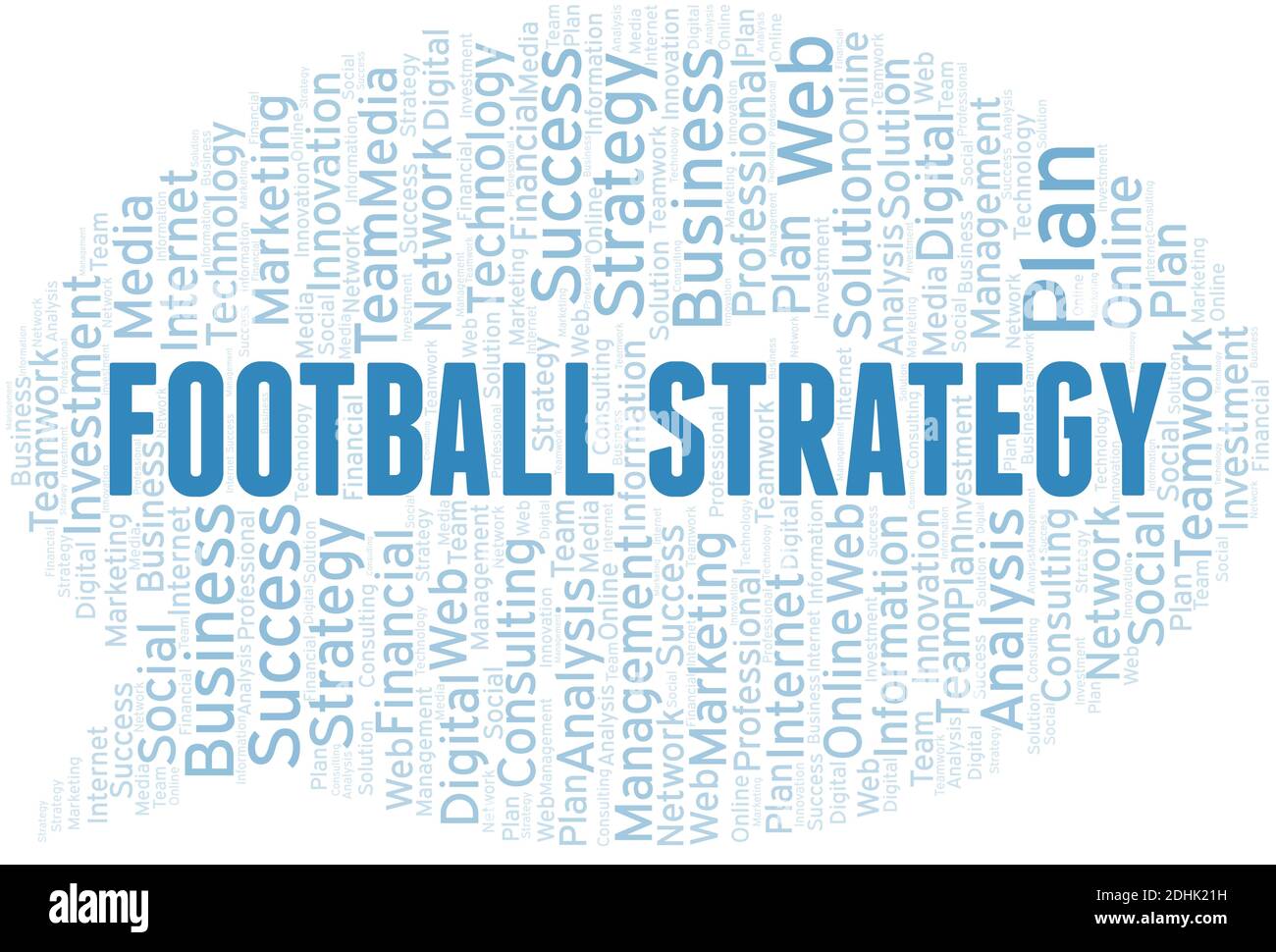 Stratégie de football nuage de mot créer avec le texte seulement. Illustration de Vecteur