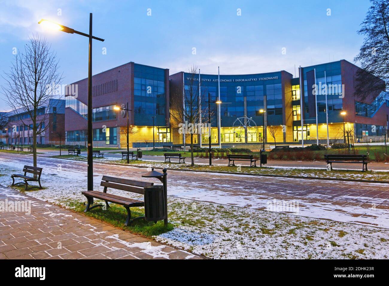 L'Université Jagellonne. La plus ancienne université en Pologne, la deuxième plus ancienne université d'Europe centrale. Les bâtiments du campus Moderne à Cracovie, Polan Banque D'Images