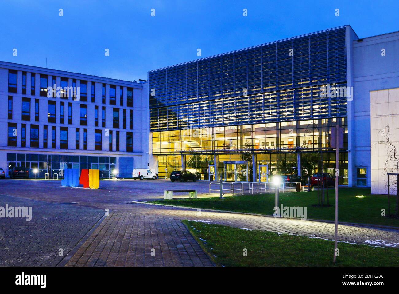 L'Université Jagellonne. La plus ancienne université en Pologne, la deuxième plus ancienne université d'Europe centrale. Les bâtiments du campus Moderne à Cracovie, Polan Banque D'Images